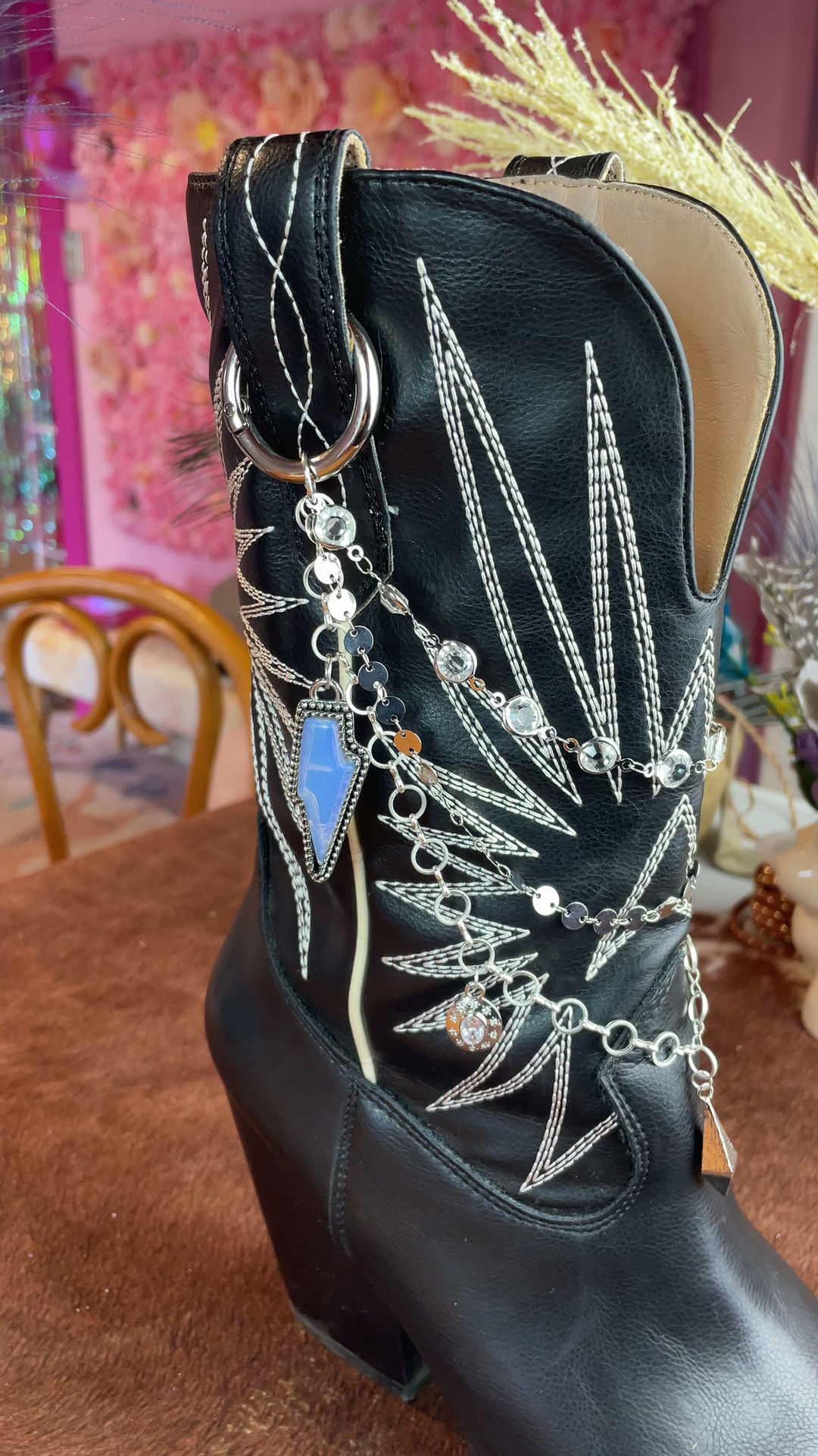 Lightning Boot Chain and Tassels 
