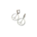Silver plated zircon crystal peace earrings