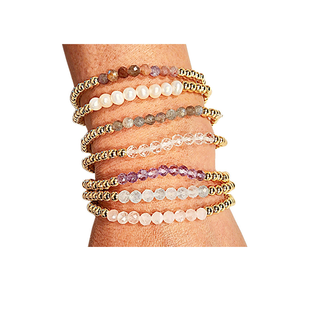Gemstone Ball Bracelets