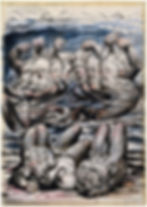 Styx Nehri’nde Öfkeli Günahkarların Dövüşü (İlahi Komedya-Cehhenem/Kanto 3), William Blake