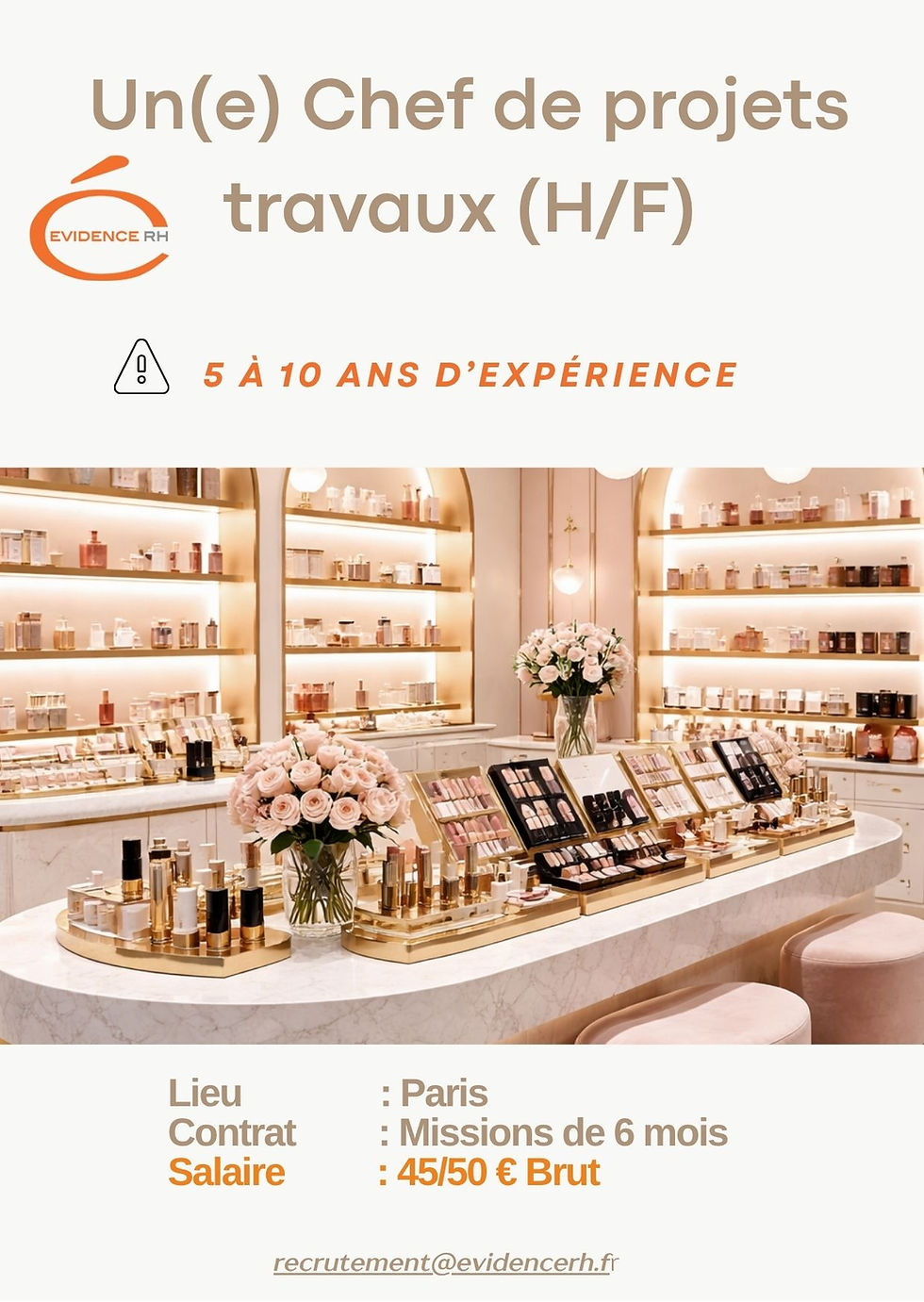 Chef de projets travaux retail Paris pilotage chantiers concept magasin architecture intérieure