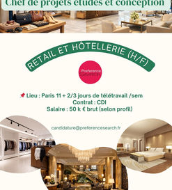 Chef de projet architecture hôtellerie Paris – conception hôtels premium et retail