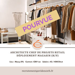 Architecte Chef de projets retail déploiement Magasin (H/F)
