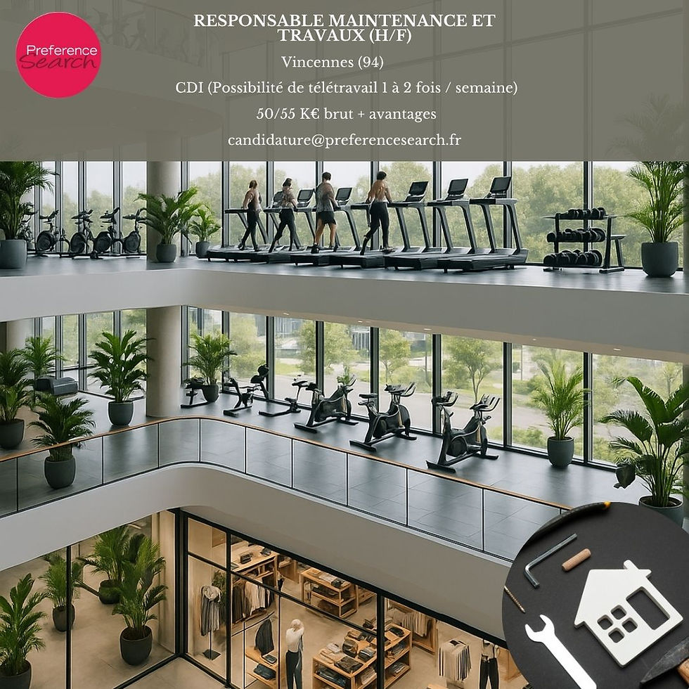 Offre de poste pour responsable maintenance et trvaux, image salle de posrt et magasin