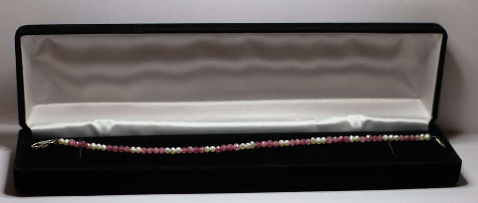 Thumbnail: Pink Tourmaline & Freshwater Pearl Bracelet