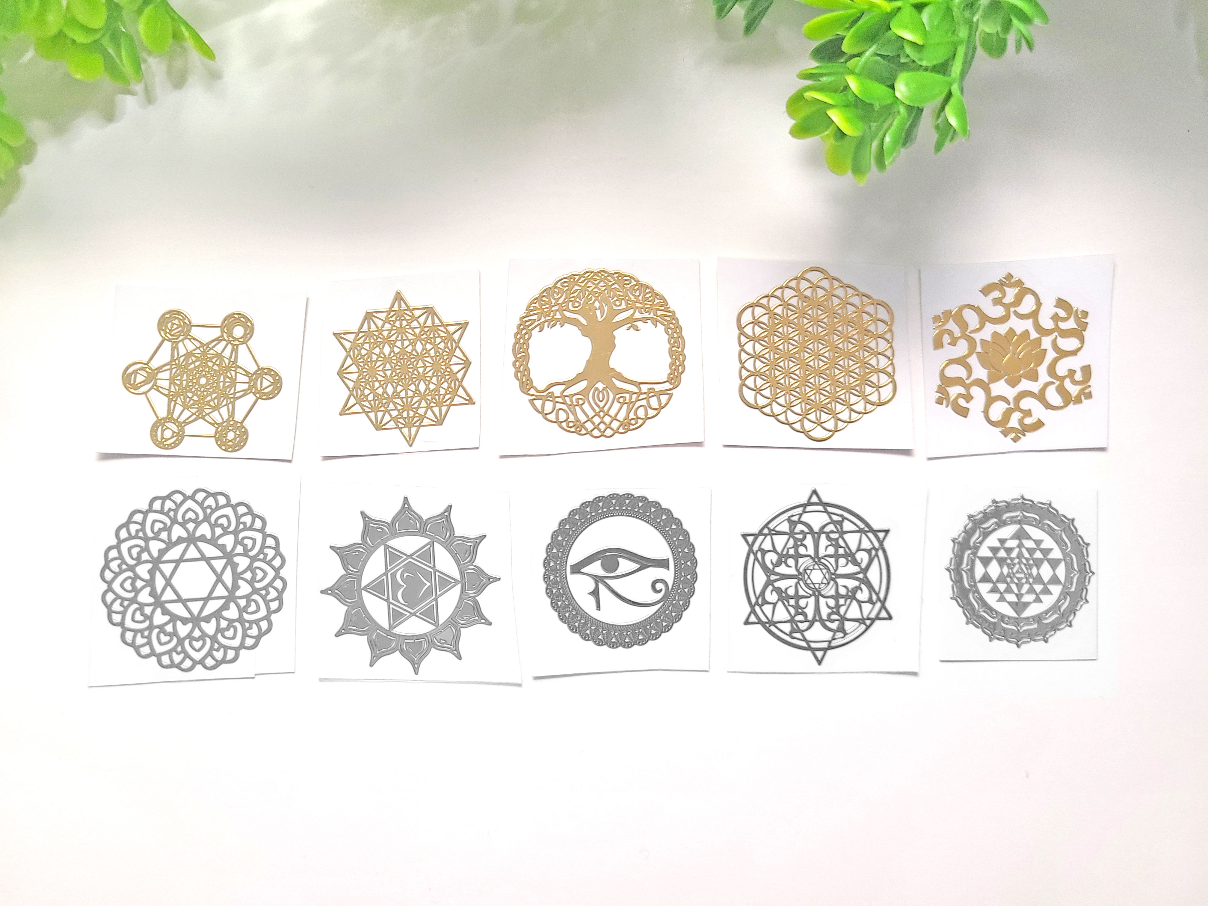 Sacred Geometry Metallic Stickers
