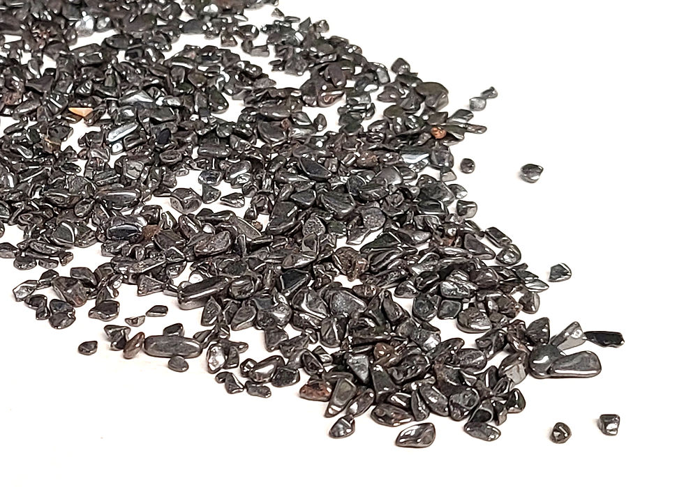 100% Natural Hematite Gemstone Chips - No Hole/Undrilled, 2-6mm All-Natural, Clean, Grade A Quality crushed crystals for use in art projects, orgone/orgonite creation, crystal grids, jewelry, candles, resin inlay, mosaics, medicine bags, terrarium decor, and any unique creation of your imagination!