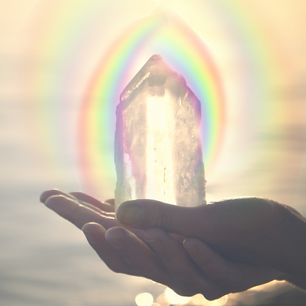 Rainbow Aura Crystal In Hand
