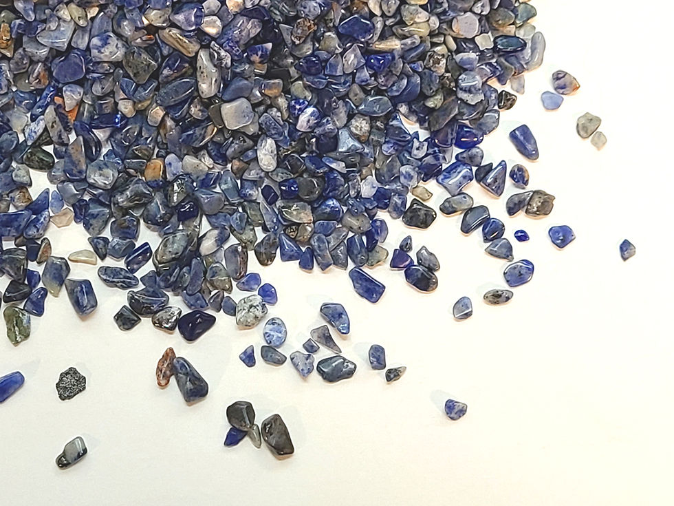 All-Natural, Clean, Grade A Quality crushed Sodalite crystals
