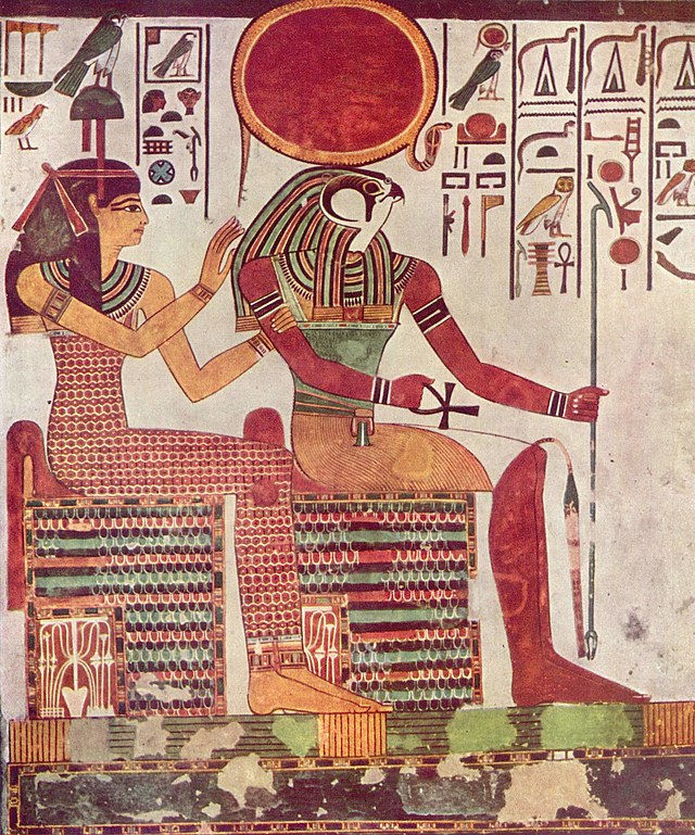 Ra adorned with the sun-disk, from the tomb/womb of Nefertari, 13th century BC