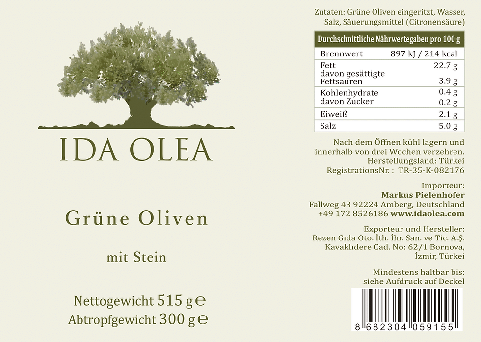 Miniaturbild: Grüne Oliven mit Stein,⠀ ⠀300 gr