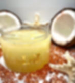 Thumbnail: Jar of yellow scrub labeled LZ Beauty Collection, surrounded by starfish, coconut halves, and orange gems on a white backgrou