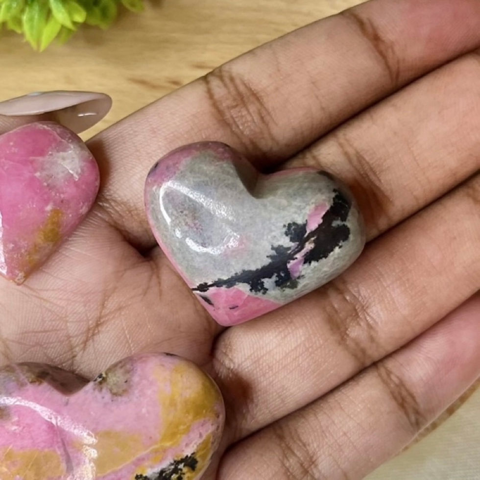 Thumbnail: Natural Crystal Rhodonite Mini Hearts