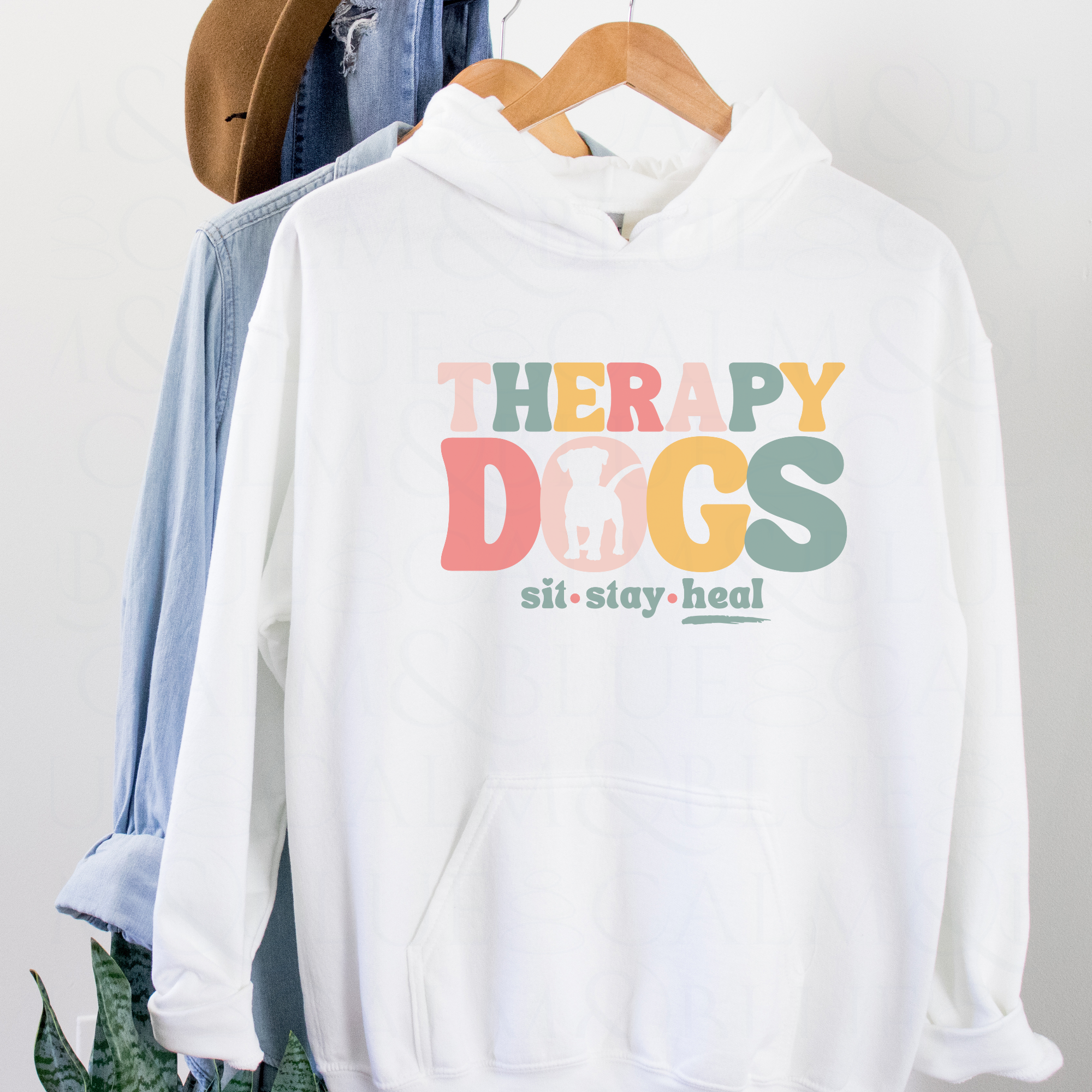 Therapy Dog Hoodie, Sit Stay Heal
