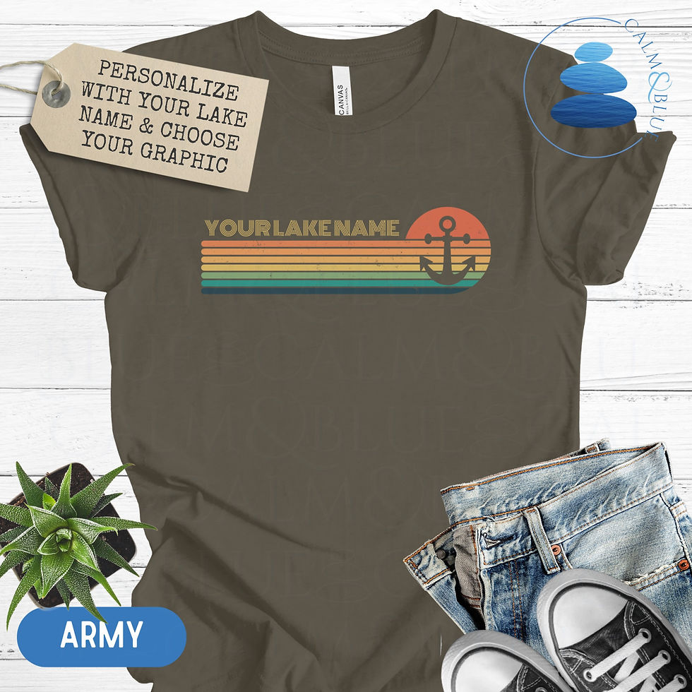 Thumbnail: Sunset Stripe | Personalized Lake Tee