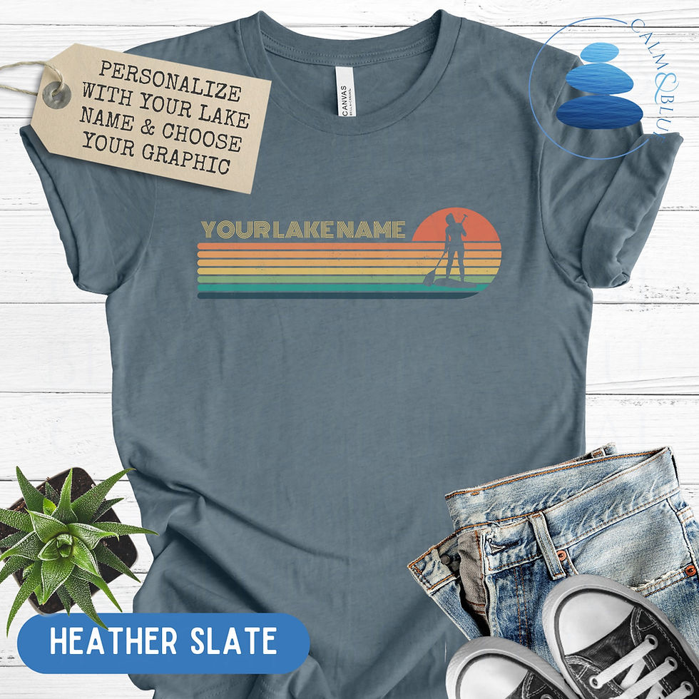 Thumbnail: Sunset Stripe | Personalized Lake Tee