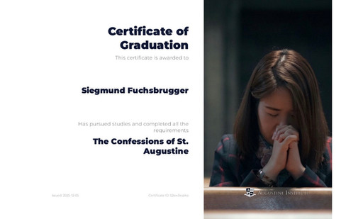 St. Augustine Institute Certificate The confession St. Augustine