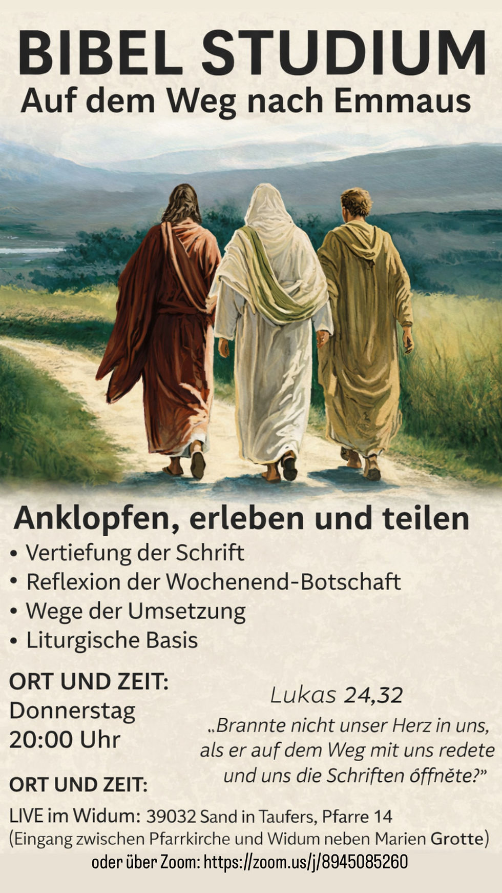 Neue Bibelrunde Live und Zoom