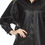 Thumbnail: Black Faux Leather High-Low Shirt with Button Up Front