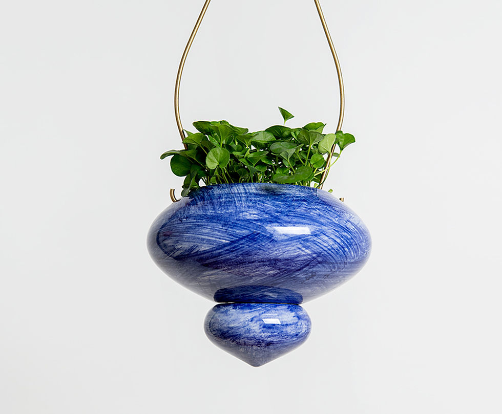 Thumbnail: Small Blue Hanging Planter