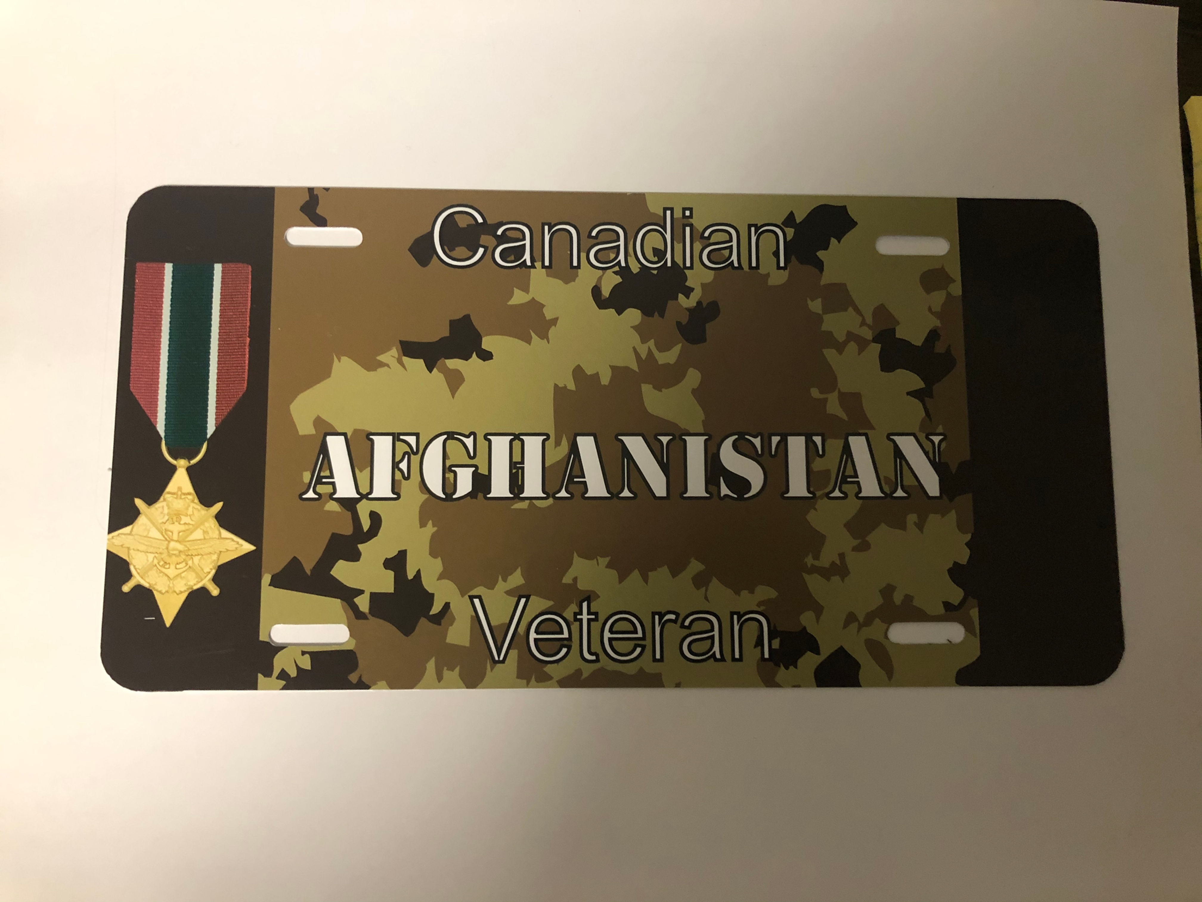 Afghanistan Veteran License Plate