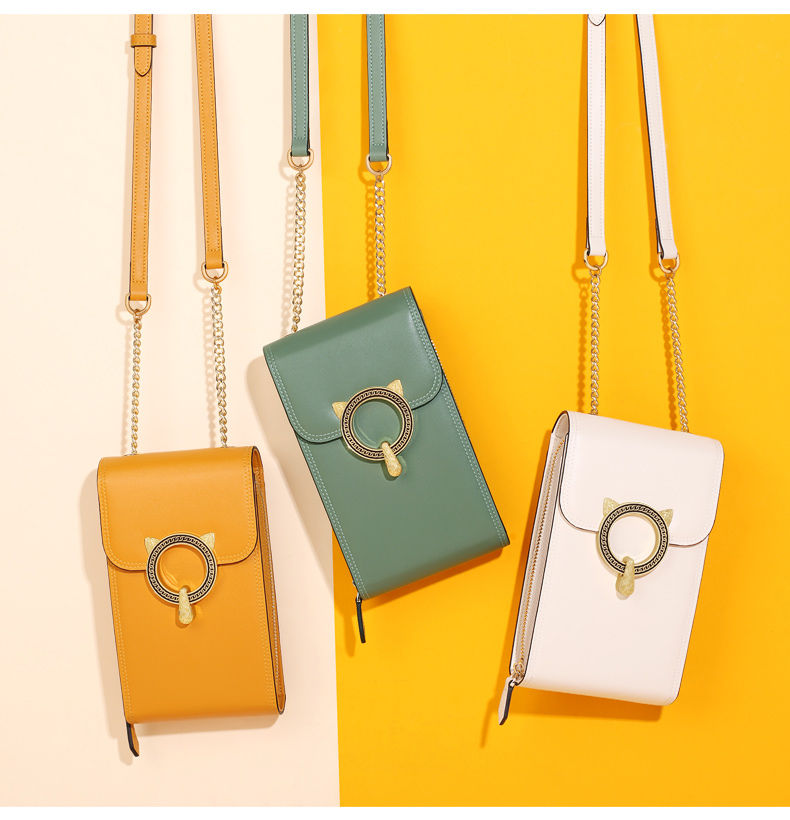Miniatura: FOXER Brand Split Leather Cellphone Bag Women's Shoulder Bag 2025 Fashion Light 