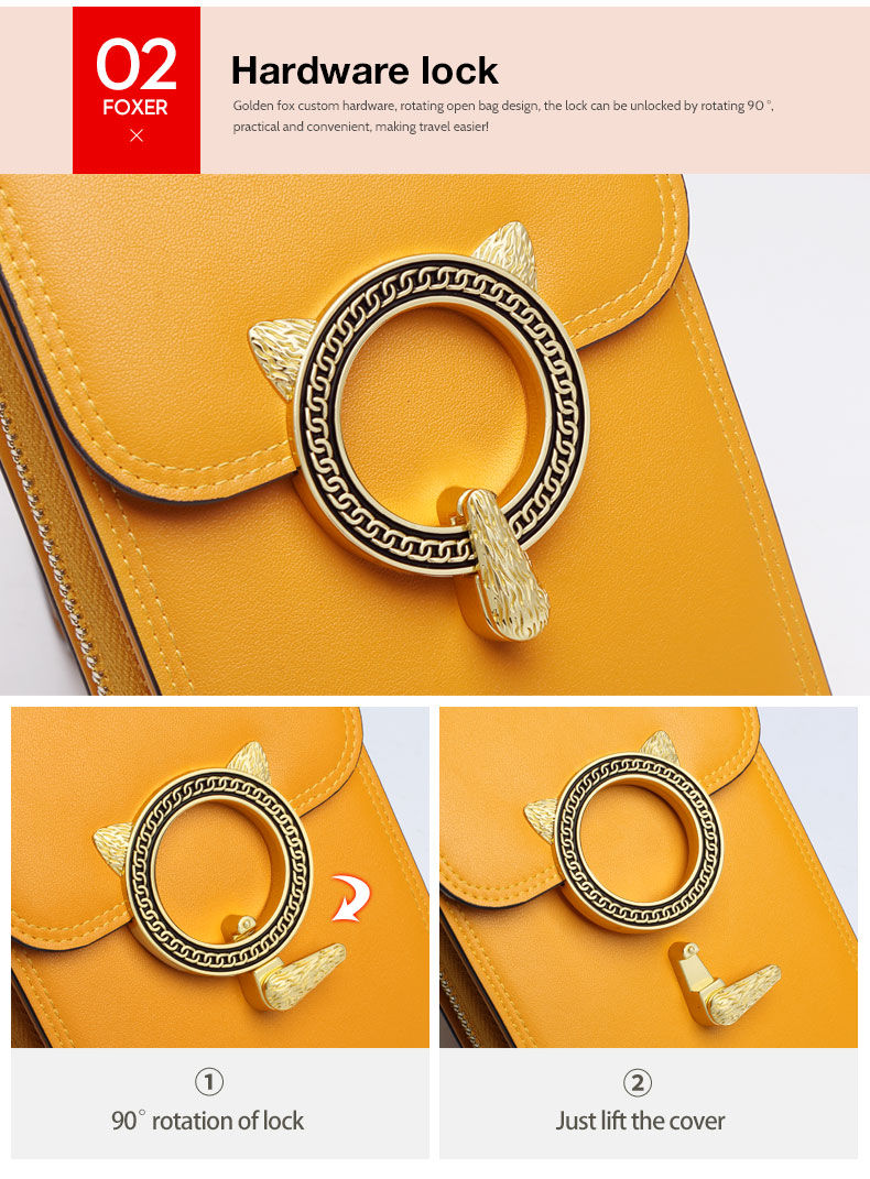 Miniatura: FOXER Brand Split Leather Cellphone Bag Women's Shoulder Bag 2025 Fashion Light 