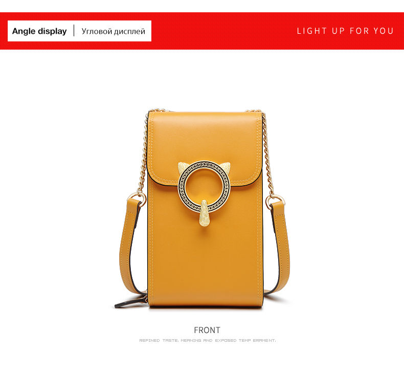 Miniatura: FOXER Brand Split Leather Cellphone Bag Women's Shoulder Bag 2025 Fashion Light 