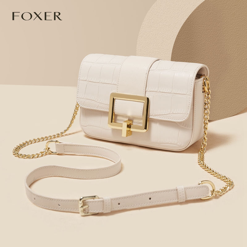 Miniatura: FOXER Women Split Leather Fashion Shoulder Bag Lady Crossbody Handbag Gift for W
