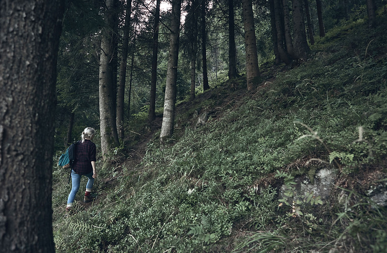 Girl Hiking in Nature