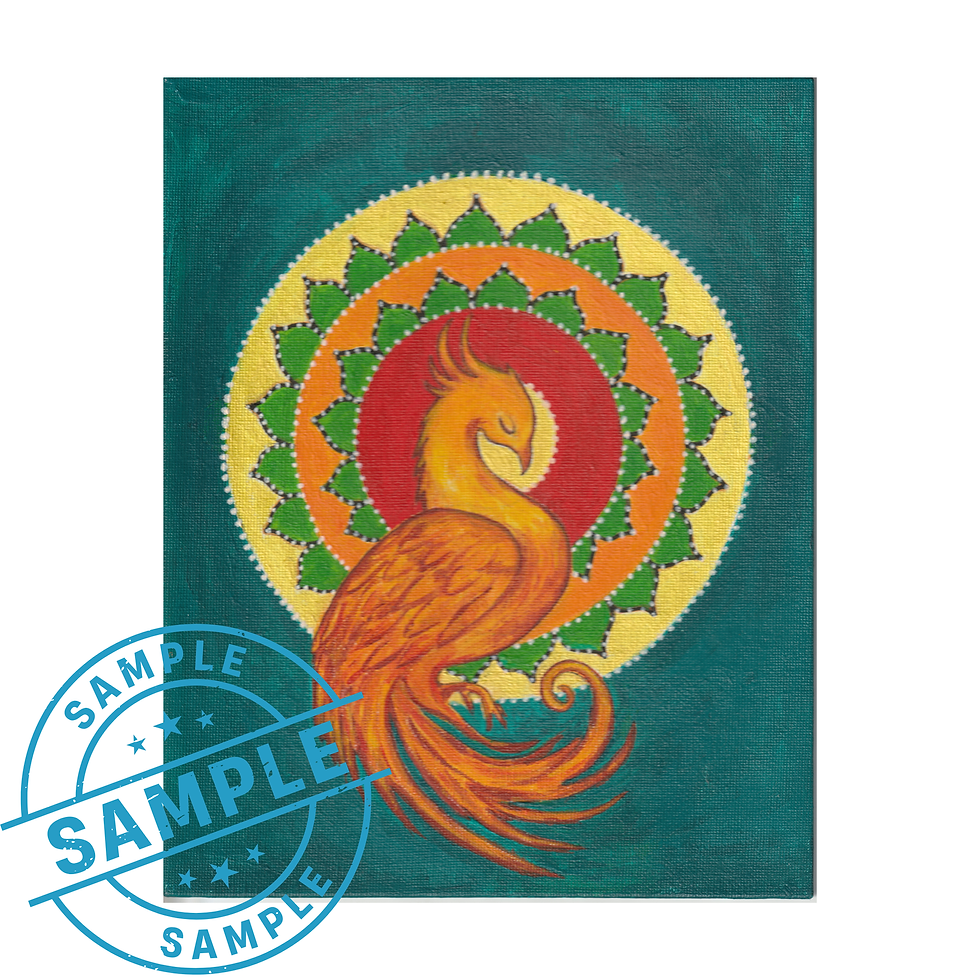 Thumbnail: Phoenix Hand Painted Prints - Set of three