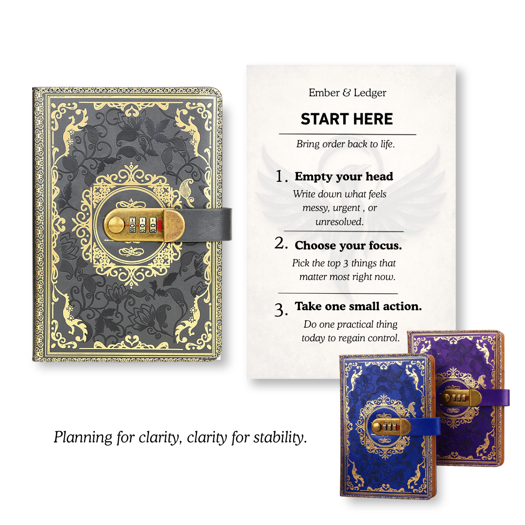 A5 vintage cipher diary with combination lock
