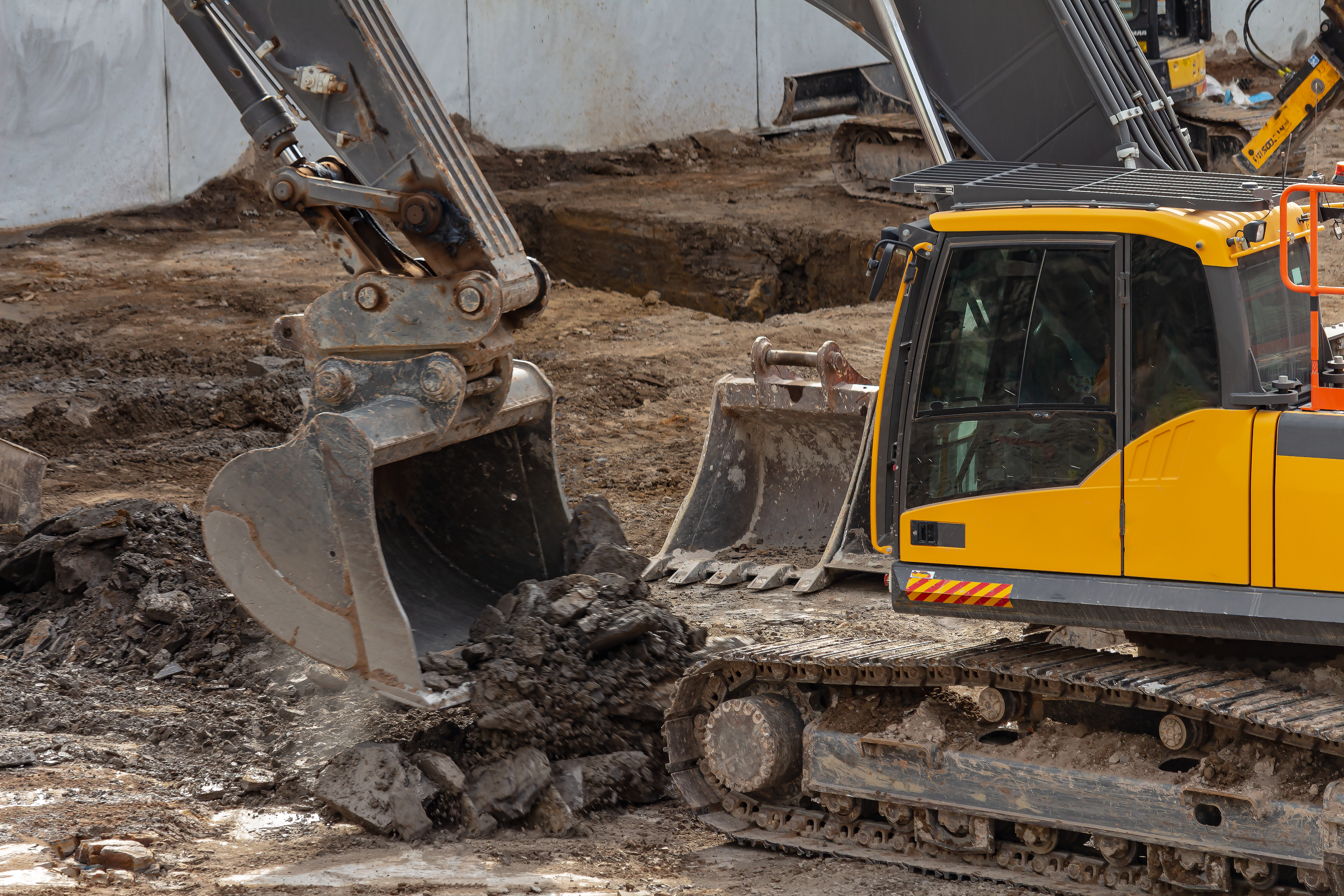 Excavator on a construction site