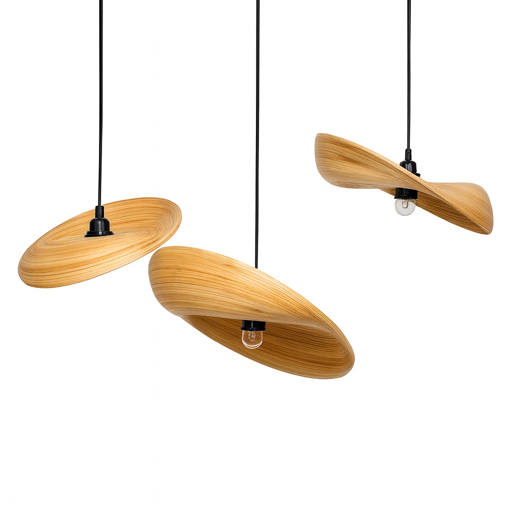Round Futuristic Bamboo Pendant Lamps