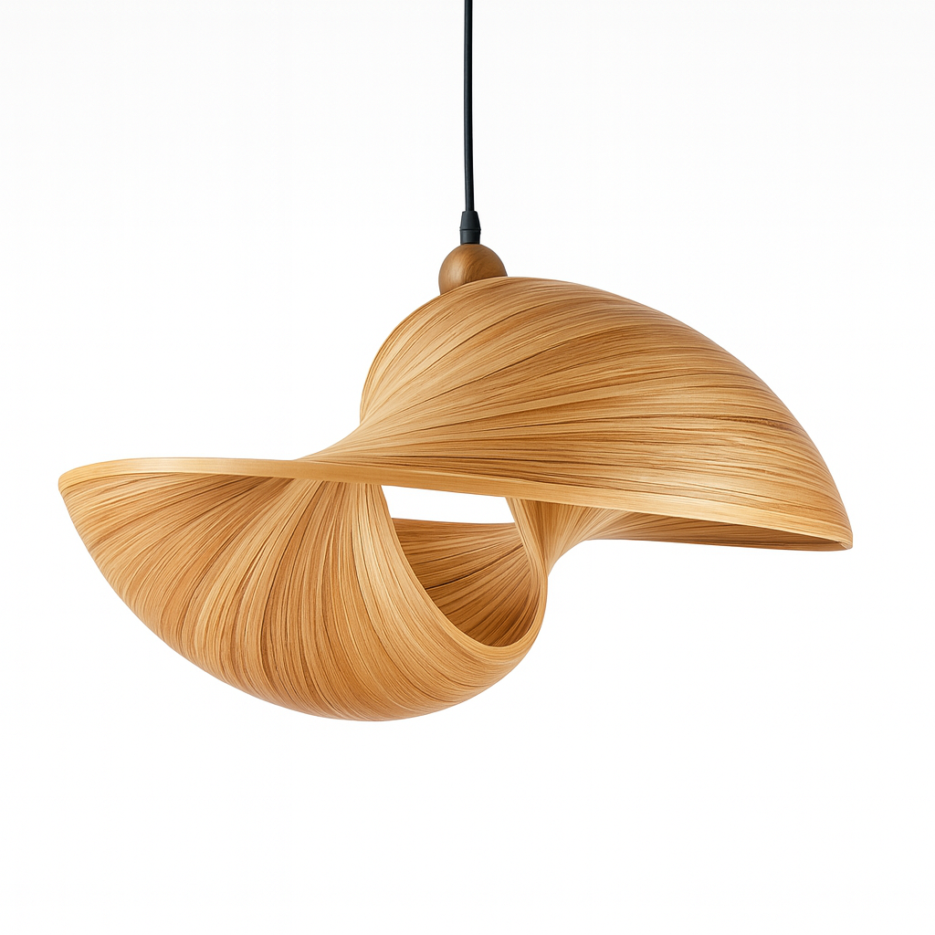 Bamboo Futuristic Snail Pendant Lamp