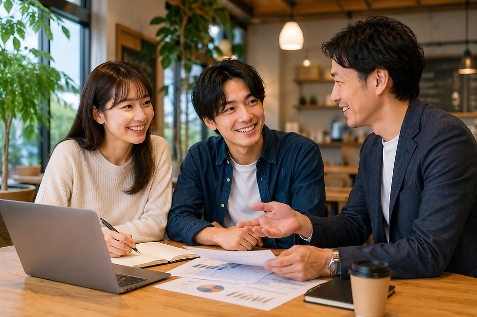 不動産投資の税金について専門家から説明を受ける夫婦