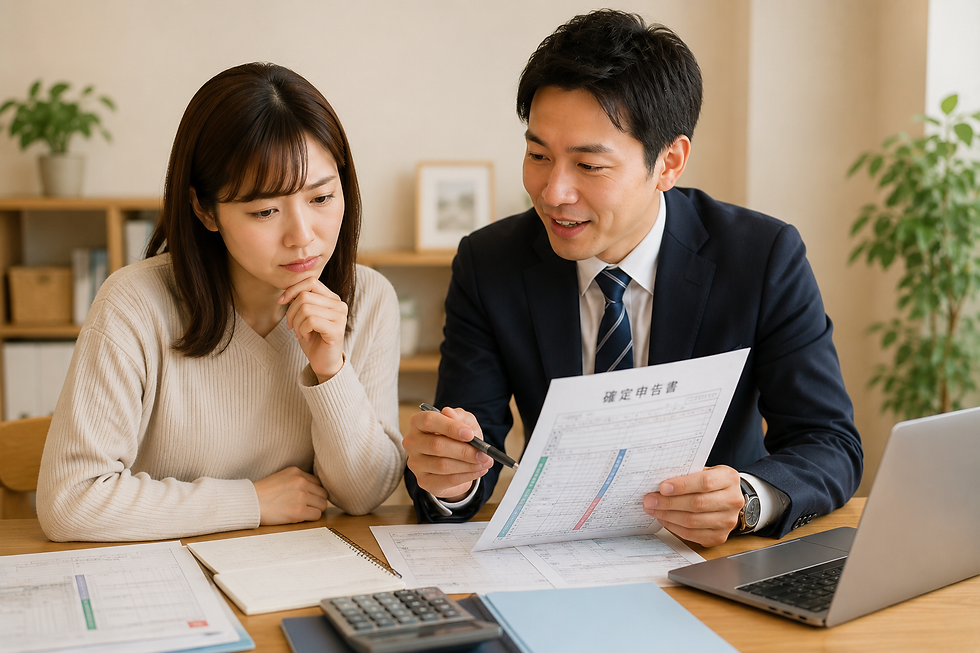不動産投資の税金について専門家の相談を受ける女性
