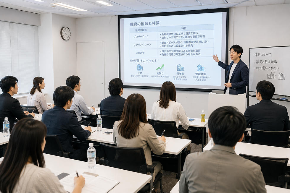 不動産投資家が集まる大家の会でのセミナー風景