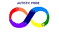 Autistic pride flag with rainbow infinity symbol, representing neurodivergent inclusivity and support