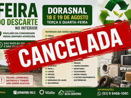 Feira do Descarte no Dorasnal é cancelada devido à previsão de chuva