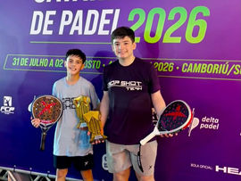 Cachoeirense João Inácio Müller conquista título da categoria Sub-14 no Campeonato Catarinense de Padel