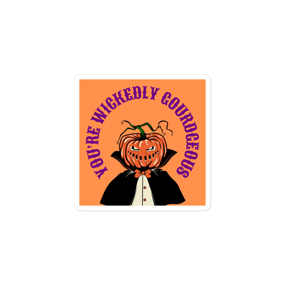 Wickedly Gourdgeous Purple Orange Bubble-free stickers