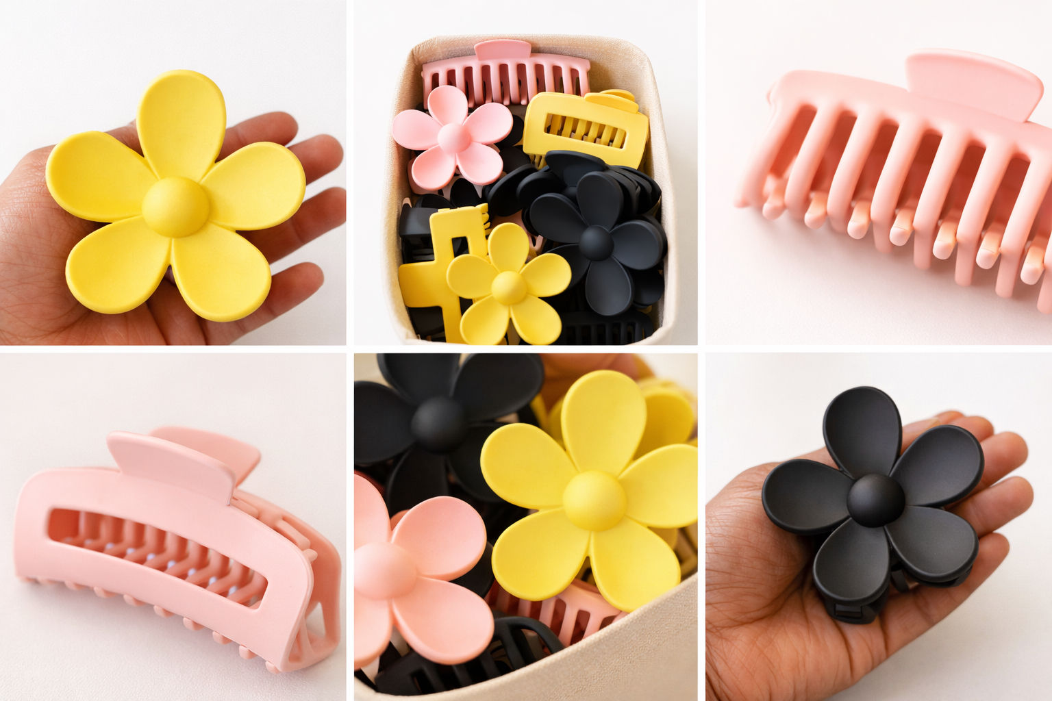 Pinces cheveux texturés