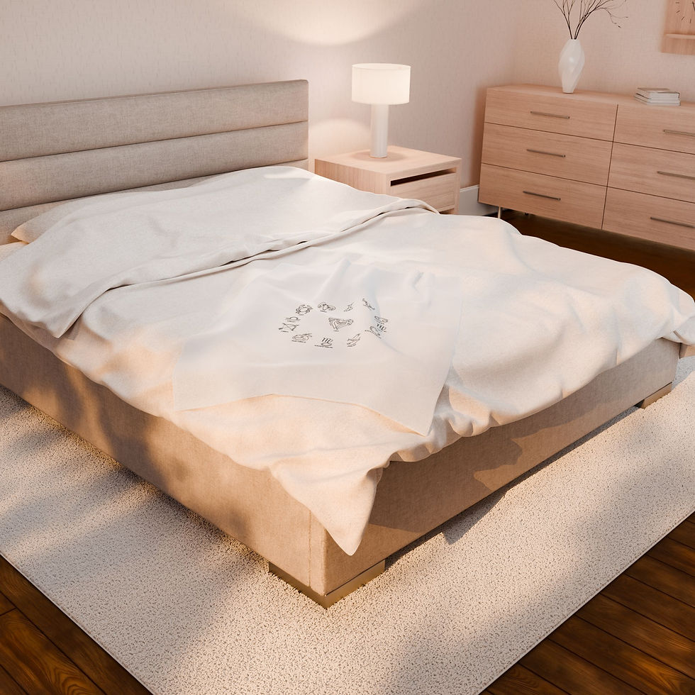 Thumbnail: Minimal Zodiac Constellation Plush Blanket | Star Sign Line Art