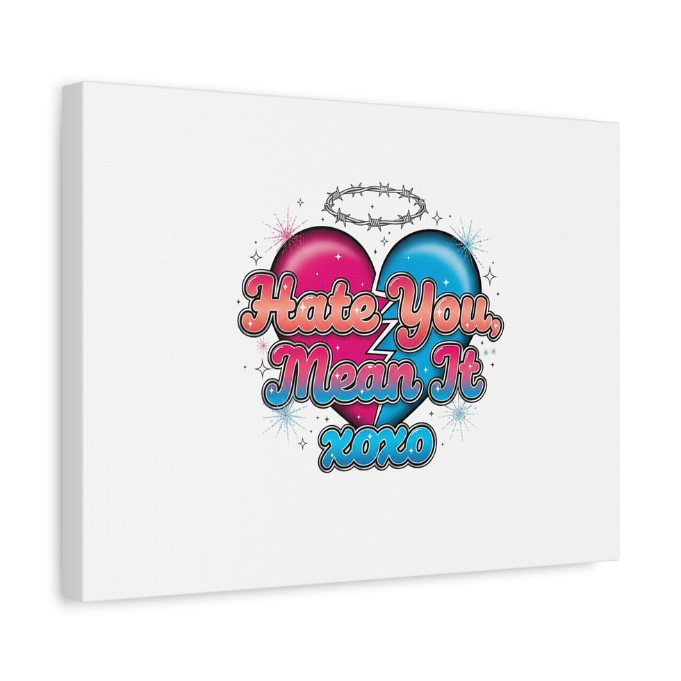 Thumbnail: Hate You Mean It Neon Cherub Canvas | Softcore Airbrush, Y2K