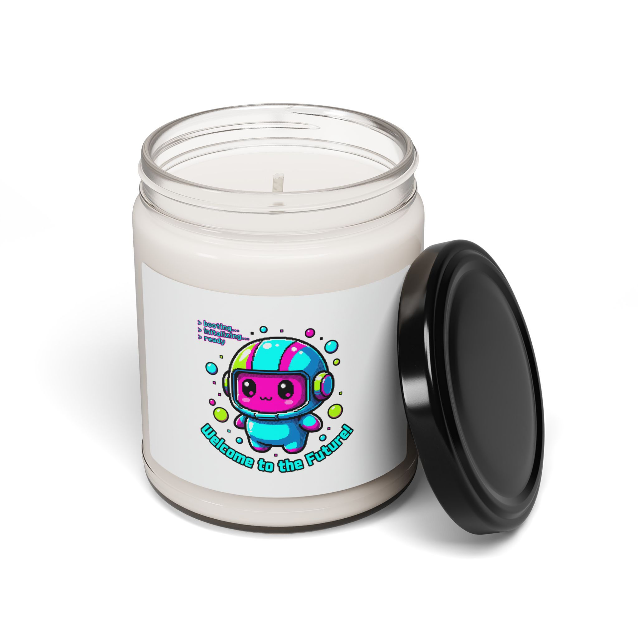Pixel Pet Astronaut Candle | Y2K Retro Tech, Virtual Pet Nostalgia Soy Candle
