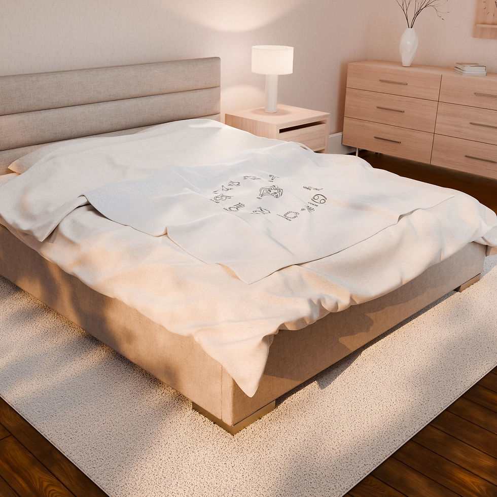 Thumbnail: Minimal Zodiac Constellation Plush Blanket | Star Sign Line Art