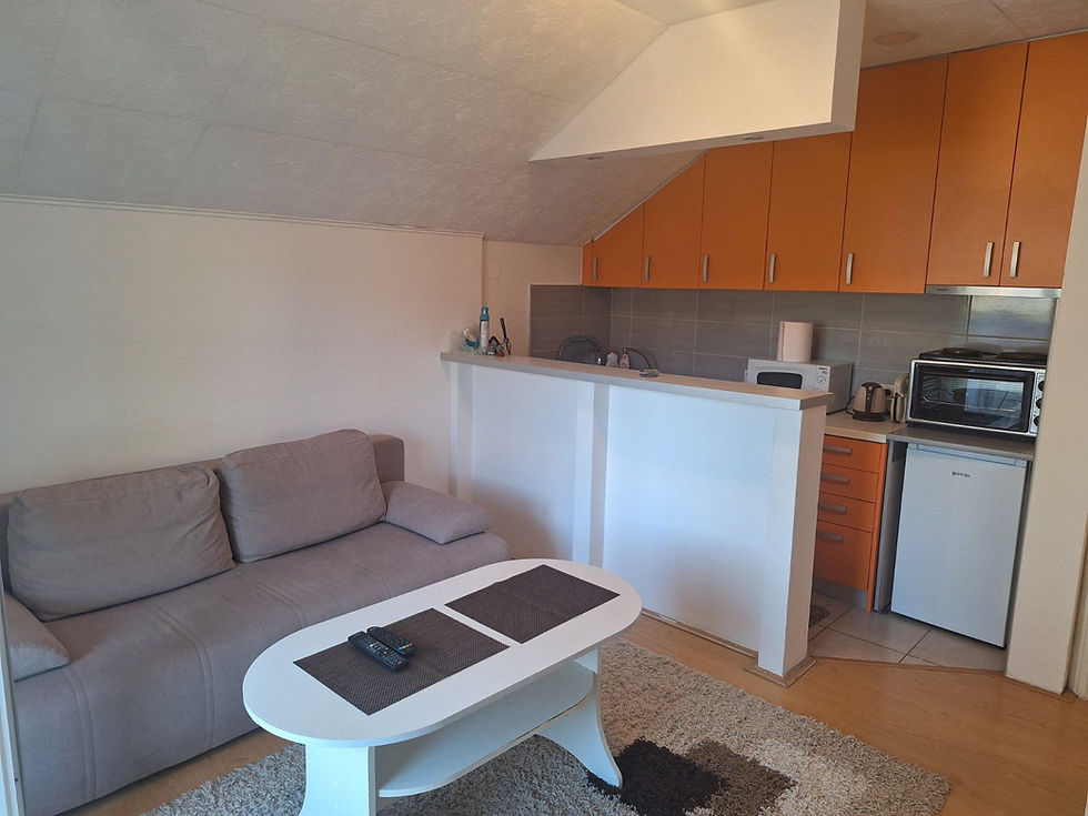 Apartman Aura je moderno uređen apartman u Trebinju idealan za goste koji traže udoban i funkcionalan smještaj na dobroj lokaciji. Sa prijatnim enterijerom i praktičnim rasporedom, apartman pruža sve što je potrebno za opušten i bezbrižan boravak.
Apartman raspolaže sa 1 sobom, površine 42m², te pruža udoban smještaj za do 4 osobe. Gostima su na raspolaganju 1 krevet i kauč na razvlačenje, što ga čini odličnim izborom za parove, manje porodice ili kraći odmor u Trebinju.
Apartman je savremeno opremljen i funkcionalno uređen, uz besplatan WiFi, pružajući udobnost i praktičnost tokom cijelog boravka. Ugodan ambijent i dobro iskorišten prostor čine ga odličnim izborom za kraći ili duži boravak.
Zahvaljujući komforu, modernom enterijeru i dobroj organizaciji prostora, ovaj apartman predstavlja odličan izbor za boravak u Trebinju.