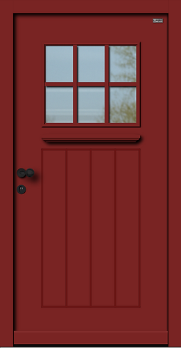 klassische rote Haustür mit Sprossen in braunrot HT394 Weßler Haustüren