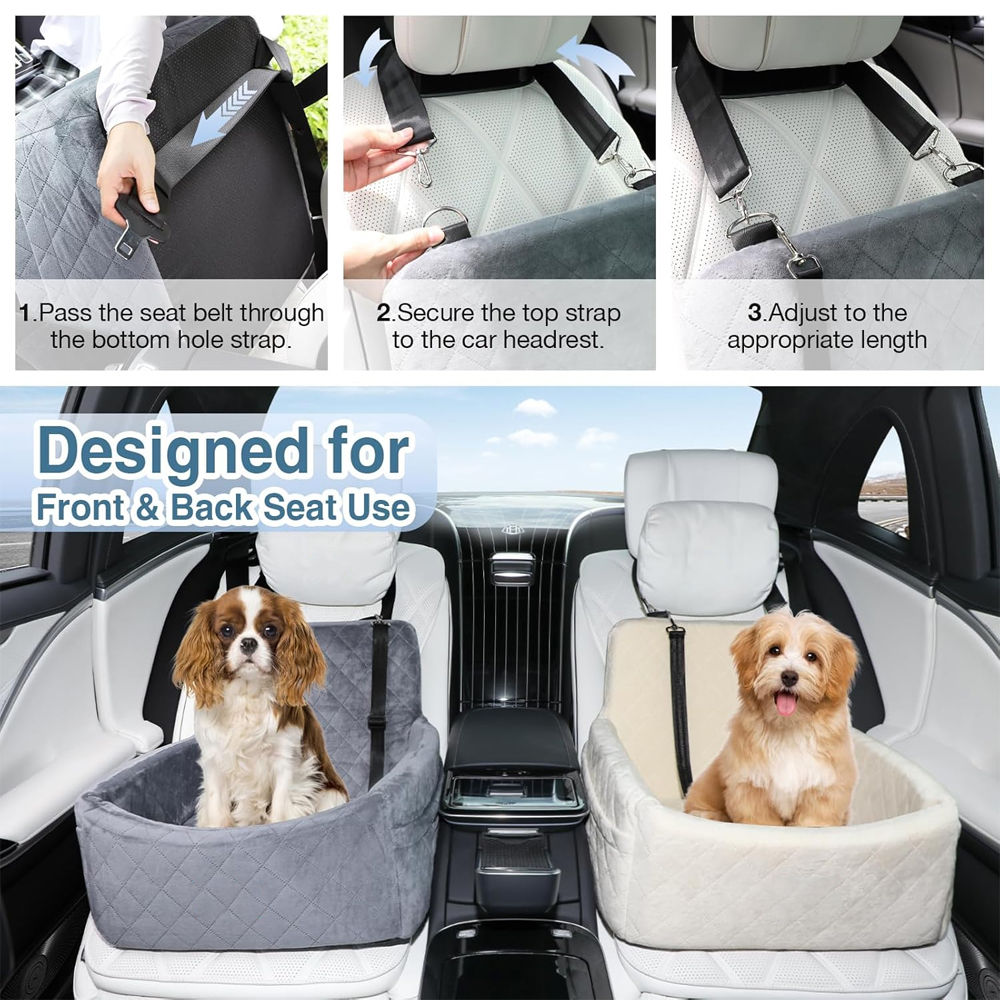 1PC Warm Portable Dog Car Seat for Pet Small Medium Dogs with Washable Cushion B